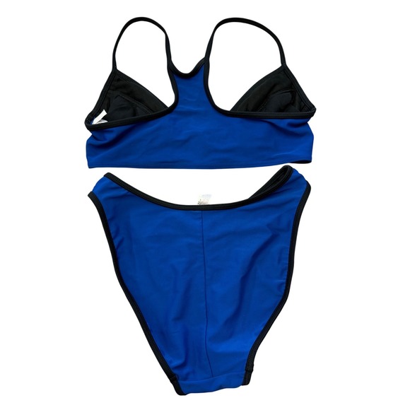 Victoria's Secret Y2K Royal Blue Black Trim Bikini Racerback Bottom M Top 34C‎ - Picture 9 of 11
